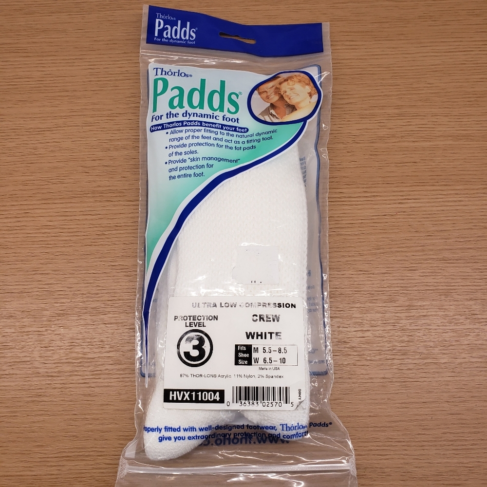 New! THORLOS PADDS Unisex Diabetic Foot Protection Socks Ultra low compr…